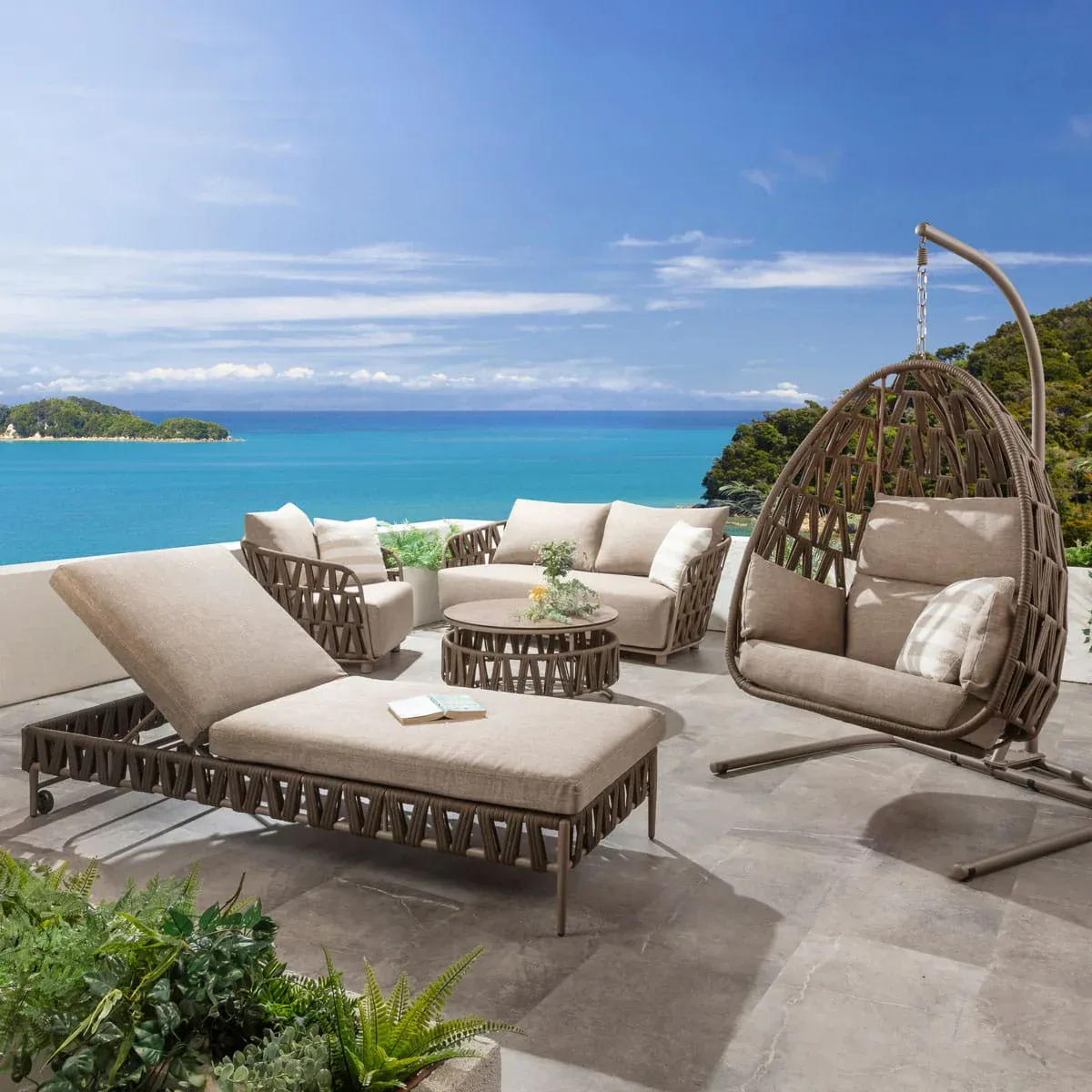 Complete coordinated Solara outdoor furniture collection